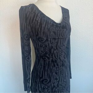 NWT Vintage Forwear New York Black Scoop Neck Metallic 2 Piece Skirt Set - S